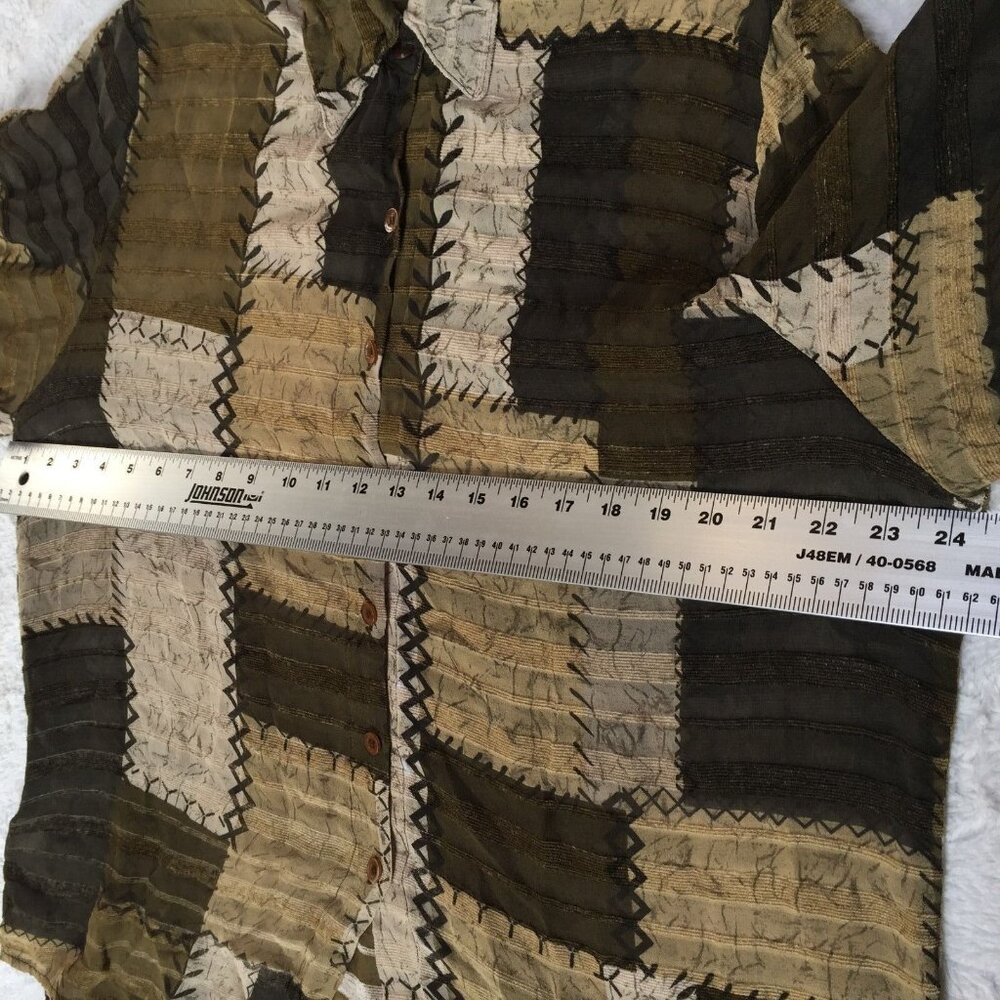 Vintage Esteem Womens Button Down Patchwork Shirt… - image 7